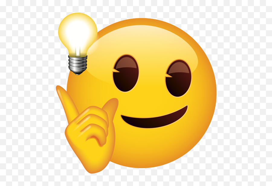 Face With Bright Idea - Happy Emoji,Light Bulb Emoji