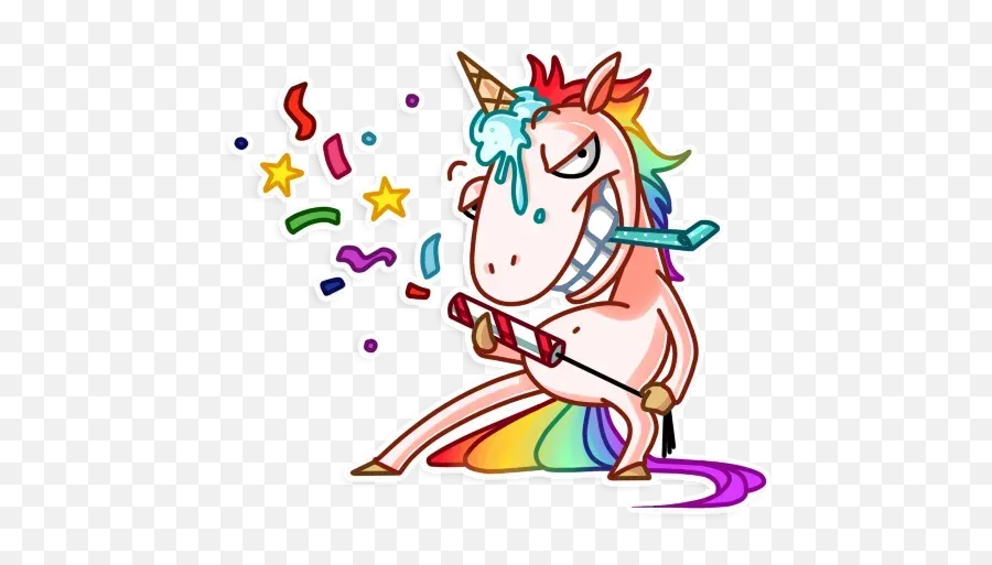 Unicornio Whatsapp Stickers - Stickers Cloud Crazy Pony Emoji,Emoticon Unicornio Whatsapp