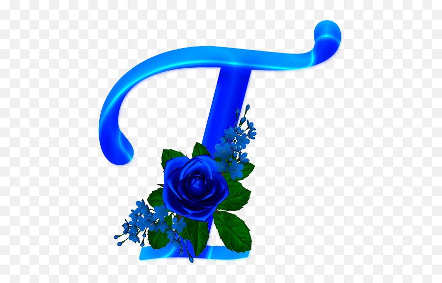 Alfabeto Decorativo Rosas Png - Letter With Blue Rose Emoji,Aski Emojis