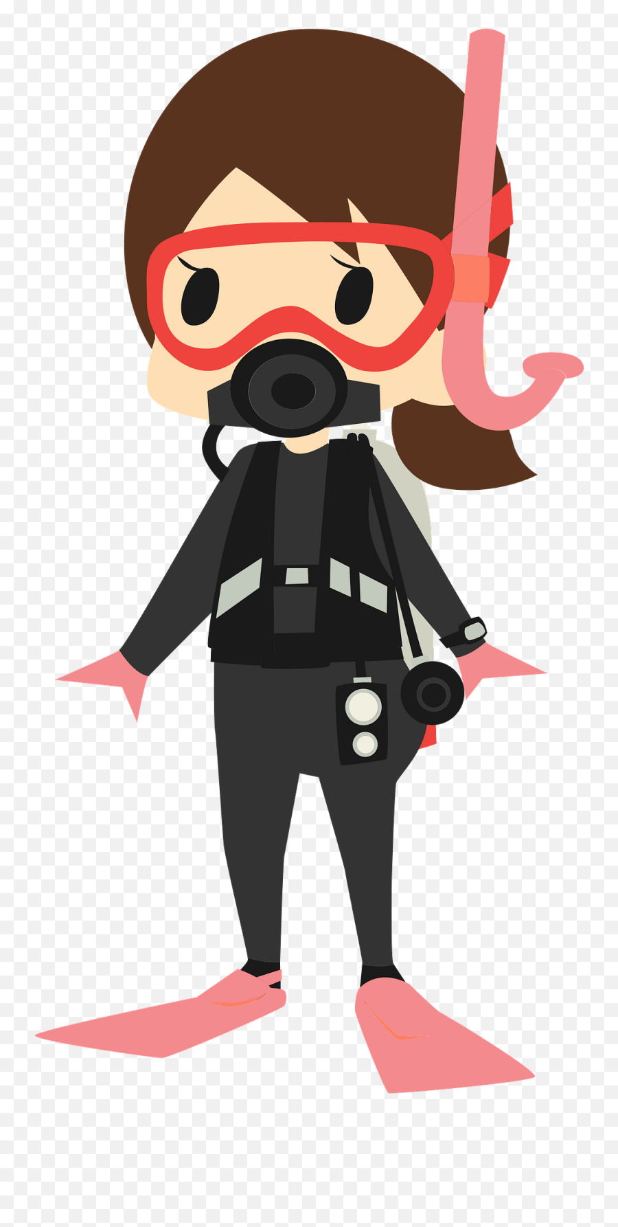 Woman Is Scuba Diving Clipart - Clipart Scuba Diving Cartoon Emoji,Snorkel Emoji