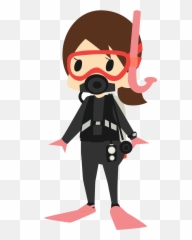 Woman Is Scuba Diving Clipart - Clipart Scuba Diving Cartoon Emoji,Snorkel Emoji