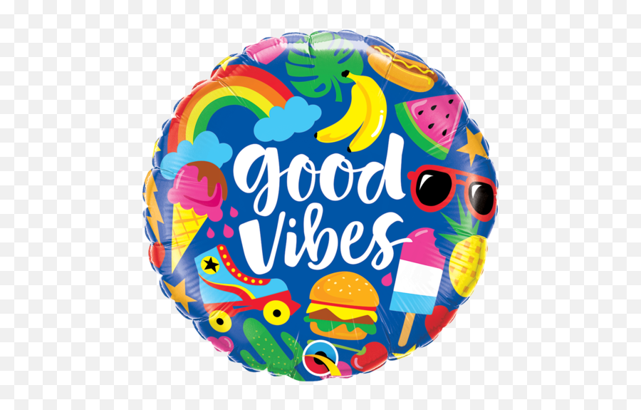 Foliopallot - Good Vibes Foil Balloon Emoji,Emoji Shamppanja