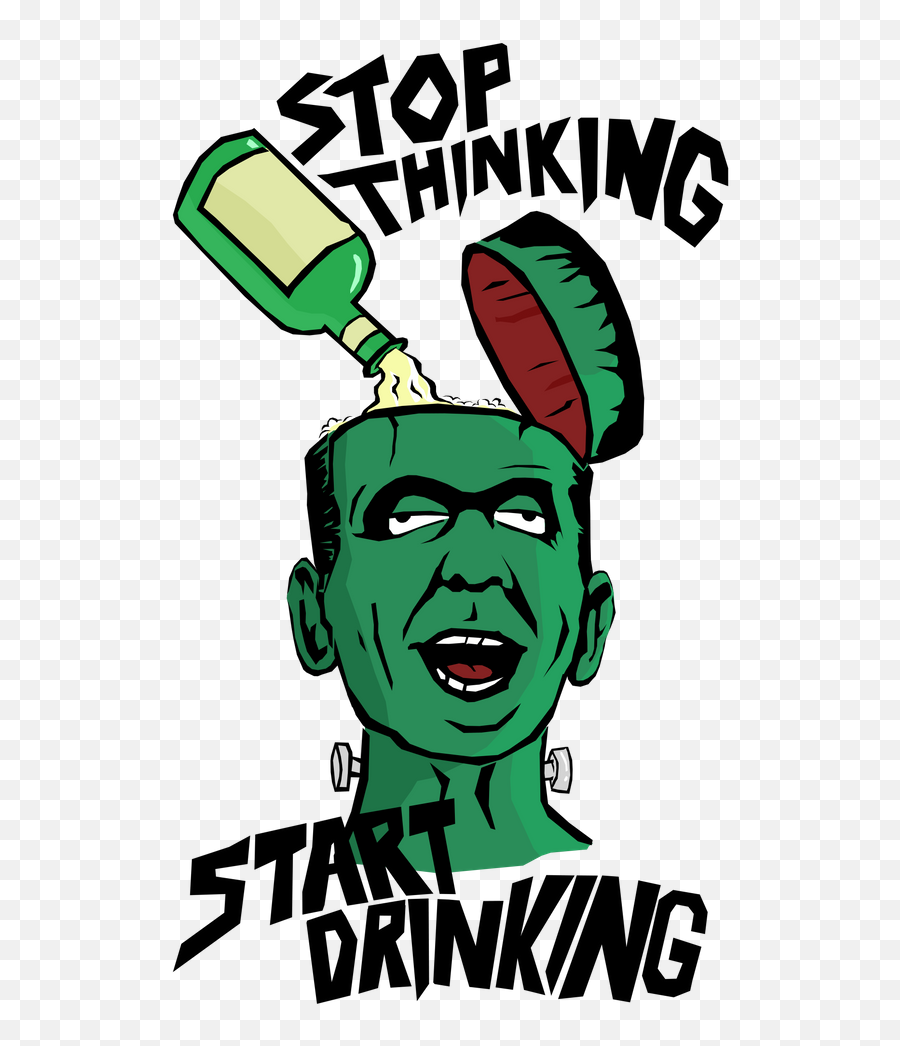 Stop Thinking - Start Drinking Art Print By Adrian Gemmel Language Emoji,Beer Drinking Emoji