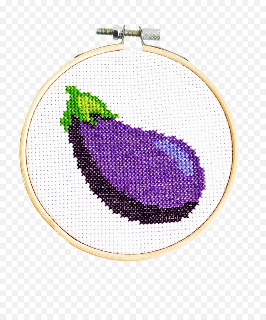 Eggplant Emoji - Diy Cross Stitch Kit,Egg Plant Emoji