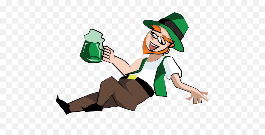 Leprechaun Celebrating - Drunk Leprechaun Png Emoji,St Patricks Day Animated Emoticon