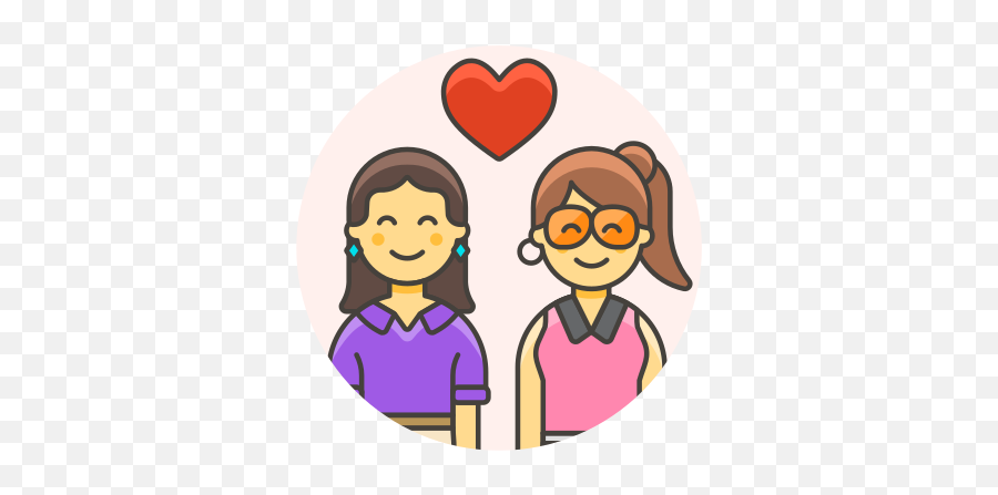 Couple Lesbian Love Free Icon Of Lgbt Illustrations - Lesbian Couple Icon Emoji,Lesbian Flag Emoji