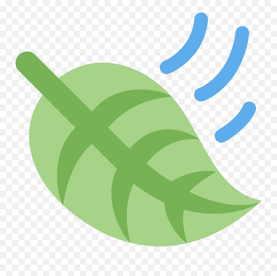 Leaf Fluttering In Wind Emoji - Leaf Emoji Twitter,Leaf Emoji