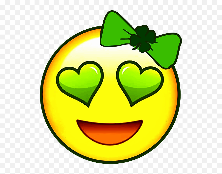 Sigma Fores Emoji Sant Patricks Day Girls Green Heart Eyes,Eyeball Emoji