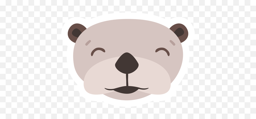 Otter Happy Head Muzzle Flat Sticker Transparent Png U0026 Svg Emoji,Teddy Bear Face Emoji