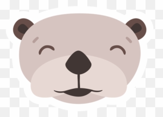 Otter Happy Head Muzzle Flat Sticker Transparent Png U0026 Svg Emoji,Teddy Bear Face Emoji
