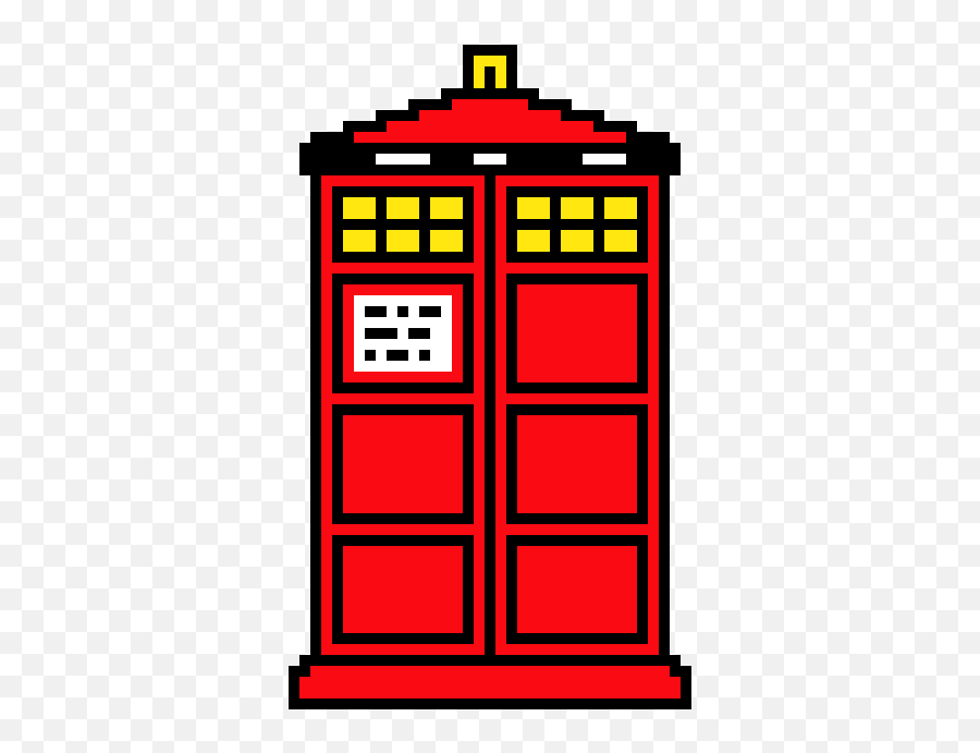 Red Tardis Pixel Art Maker Emoji,Red Telephone Emoji