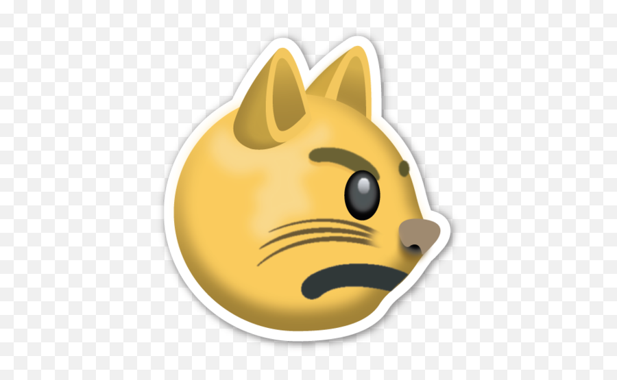 Download Hd Pouting Cat Face - Cat Looking Away Emoji Emoticon Cat Png,Pawprint Emoji