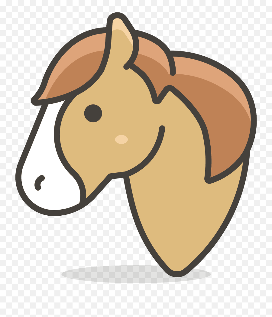 Horse Emoji Icon Of Colored Outline - Horse Face Easy Drawing,Horseshoe Emoji