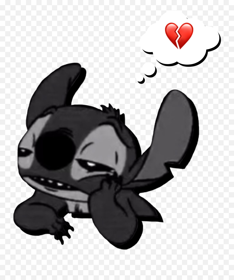 Stitch Liloandstich Sad Sticker By - Imagenes De Stitch Para Stickers Emoji,Sad Thinking Emoji