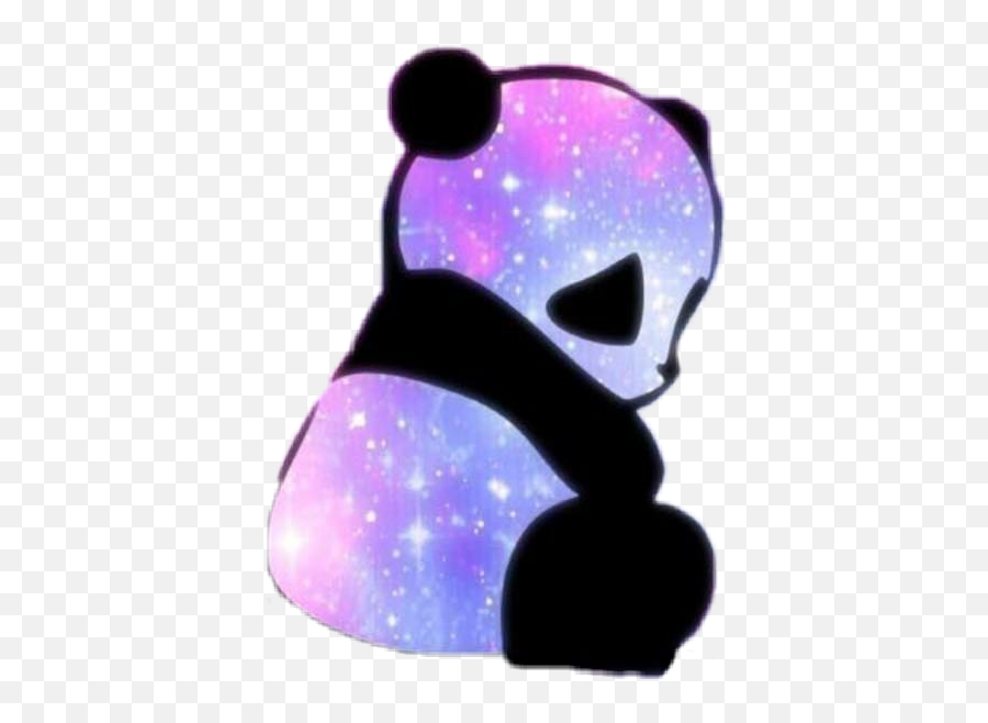 Galaxy Panda Sticker - Purple Galaxy Panda Background Emoji,Panda Emoji Galaxy