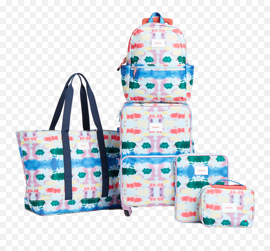 Kids - Tote Bag Emoji,Tie Dye Bookbags With Emojis On It That Comes With A Lunchbox