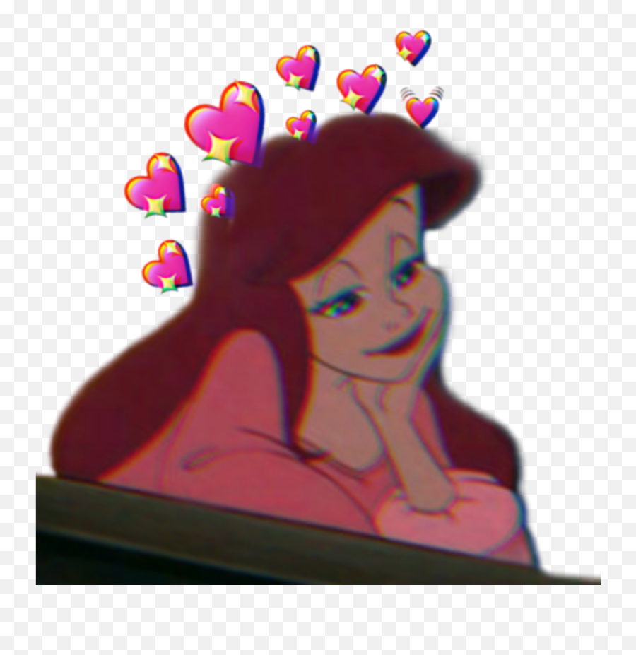 Ariel Love Heart Sticker Sticker - Girly Emoji,Ariel Emoji App
