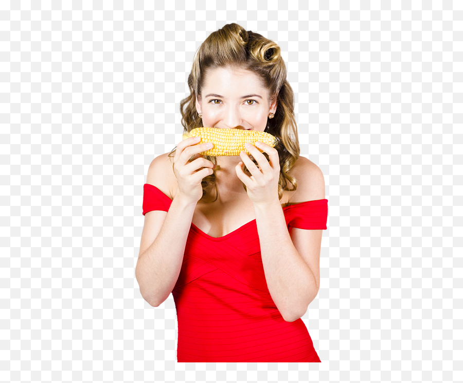 Funny Vegetable Woman With Corn Cob Smile Kids T - Shirt Taste Emoji,Corn Cob Emoji Shirt