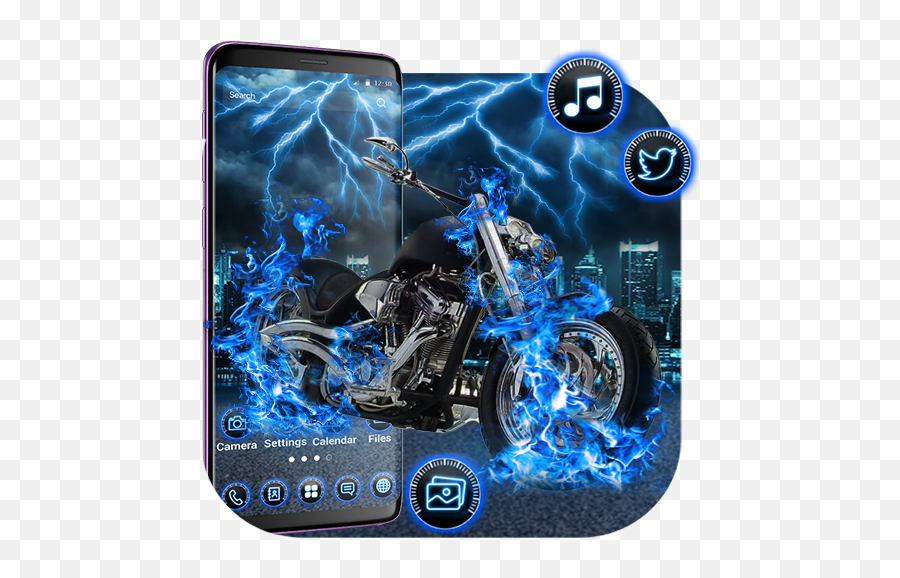 Brazing Neon Motorcycle Launcher Themes Wallpaper Apk - Smartphone Emoji,Galaxy S7 Fire Emoji