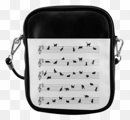 Conceptual Cat Song Musical Notes Sling Bag Model 1627 Id D80390 - Horizontal Emoji,Song Notes Emoji