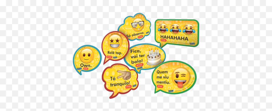 Kit Placas Emoji C9 - Plaquinhas De Emoji Para Aniversario,Coração Amarelo Emoticon