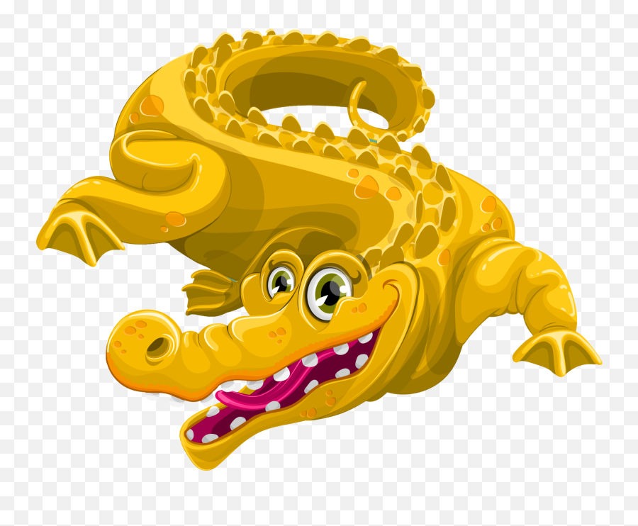 Image - Yellow Crocodile Cartoon Clipart Full Size Clipart Crocodile Clipart Transparent Background Png Emoji,Alligator Emoji