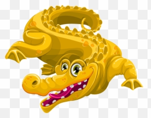 Image - Yellow Crocodile Cartoon Clipart Full Size Clipart Crocodile Clipart Transparent Background Png Emoji,Alligator Emoji