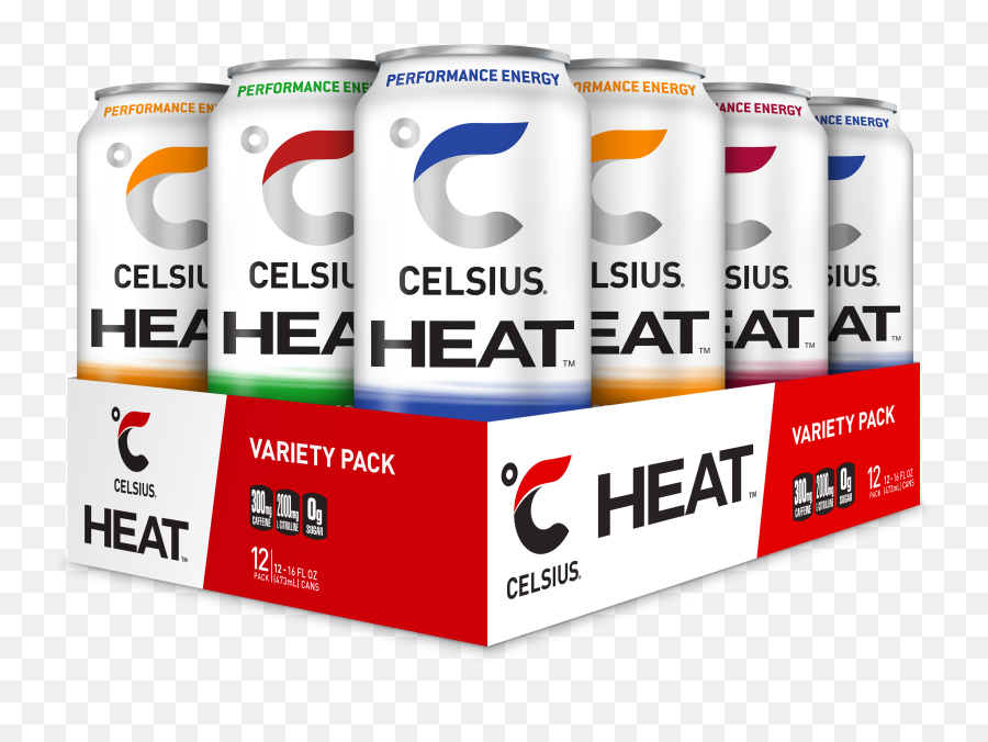 Celsius Heat Performance Energy Drink 6 - Flavor Variety Pack Zero Sugar 16oz Can 12 Pack Emoji,Eat To Fuel Your Body Not To Feed Your Emotions