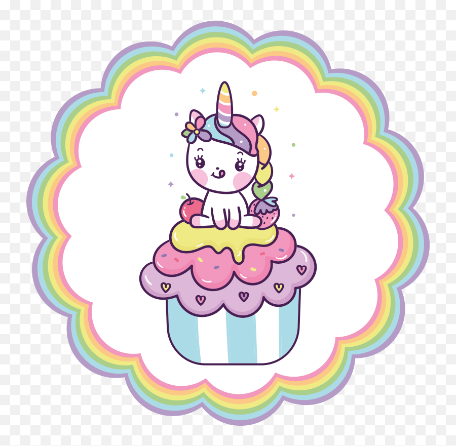 Unicorn Sitting On Big Cupcake Smiling Kids Vinyl Carpet - Cupcake Unicornio Emoji,Pretty Girl Emoji