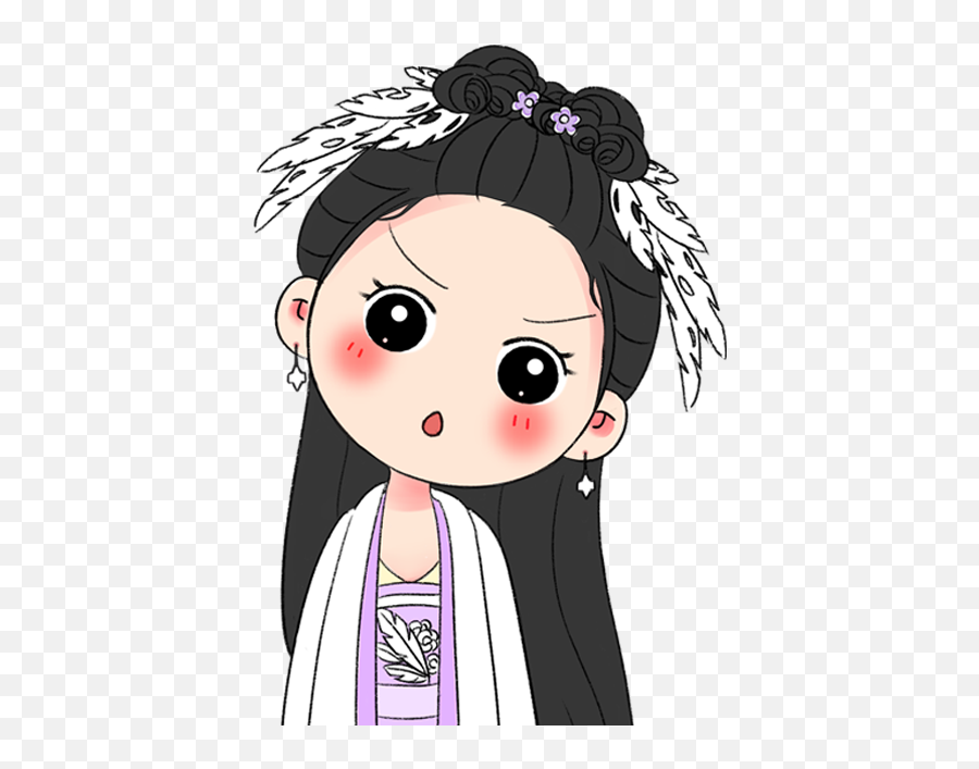 Chinese Girl Ftestickers Sticker - Girly Emoji,Chinese Girl Emoji