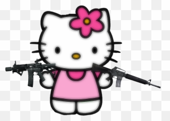 Myedit Oktoedit Oktouse Guns Sticker - Hello Kitty Girl Emoji,Dgaf Emoji