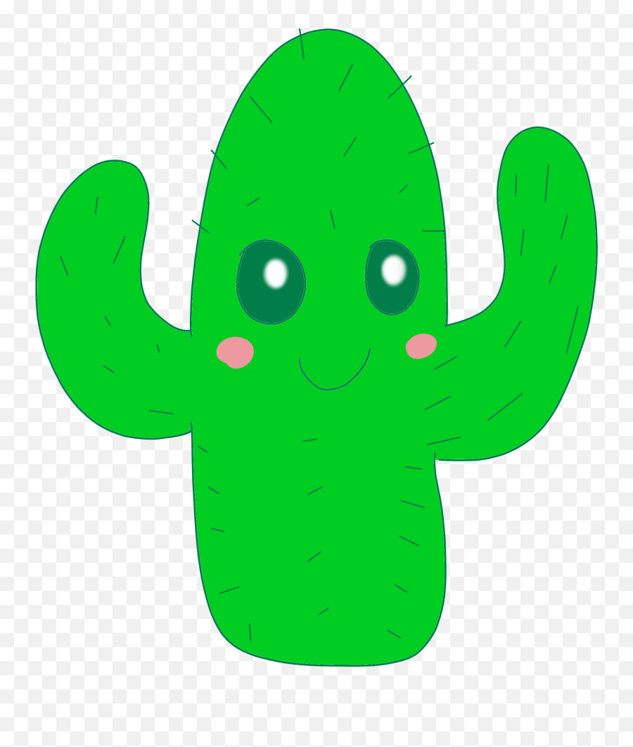 Kawaii Cactus By Emeraldia - Thekitty On Newgrounds Dot Emoji,Dancing Cactus Emoticon