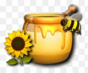 Honey Bee Emoji Honeyemoji Overlay - Honey And Bee Emoji,Honey Bee Emoji