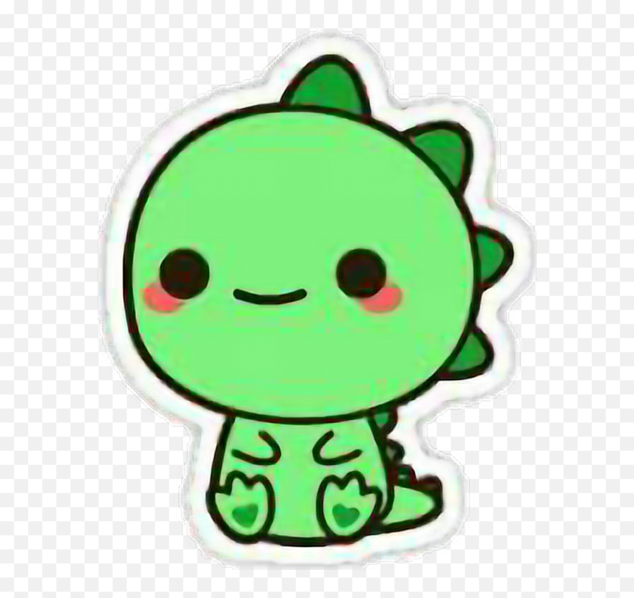 Dino Cute Dinosaur Kawaii Sticker By Snowflakes - Cartoon Cute Dino Emoji,Snowflake And Baby Emoji