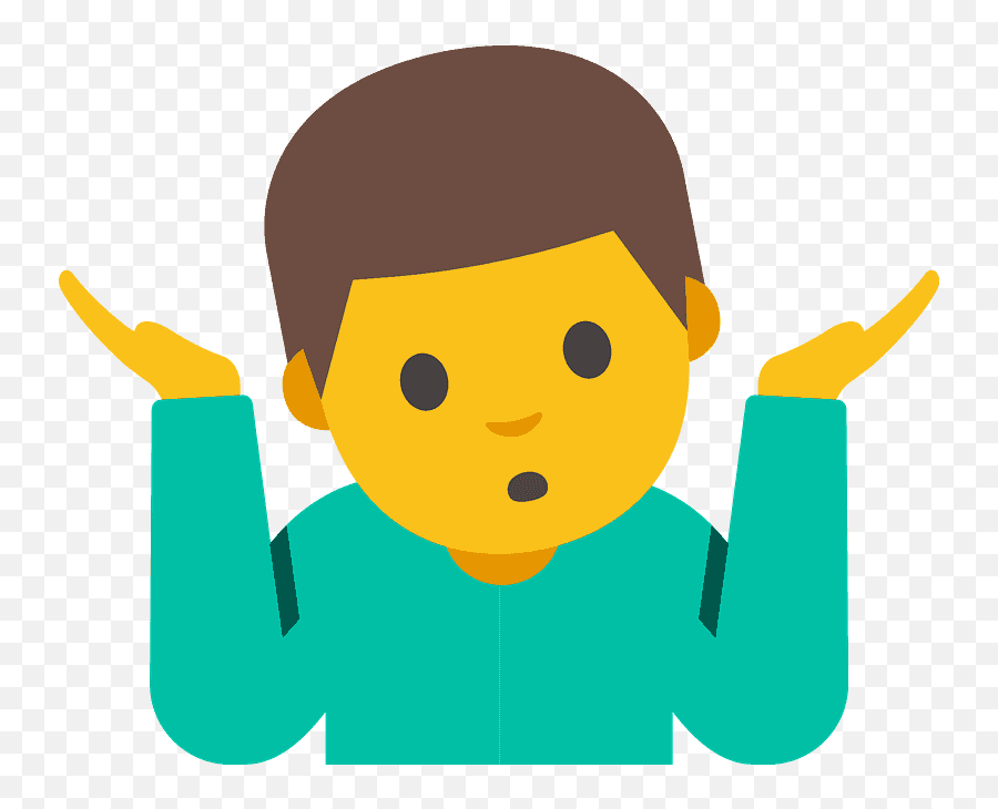 Man Shrugging Emoji Clipart - Shrug Emoji Png,Shrugs Emoji