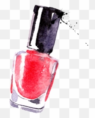 Download Watercolor Nail Cosmetics Polish Painting Drawing - Watercolor Nail Polish Clipart Emoji,Manicure Emoticon
