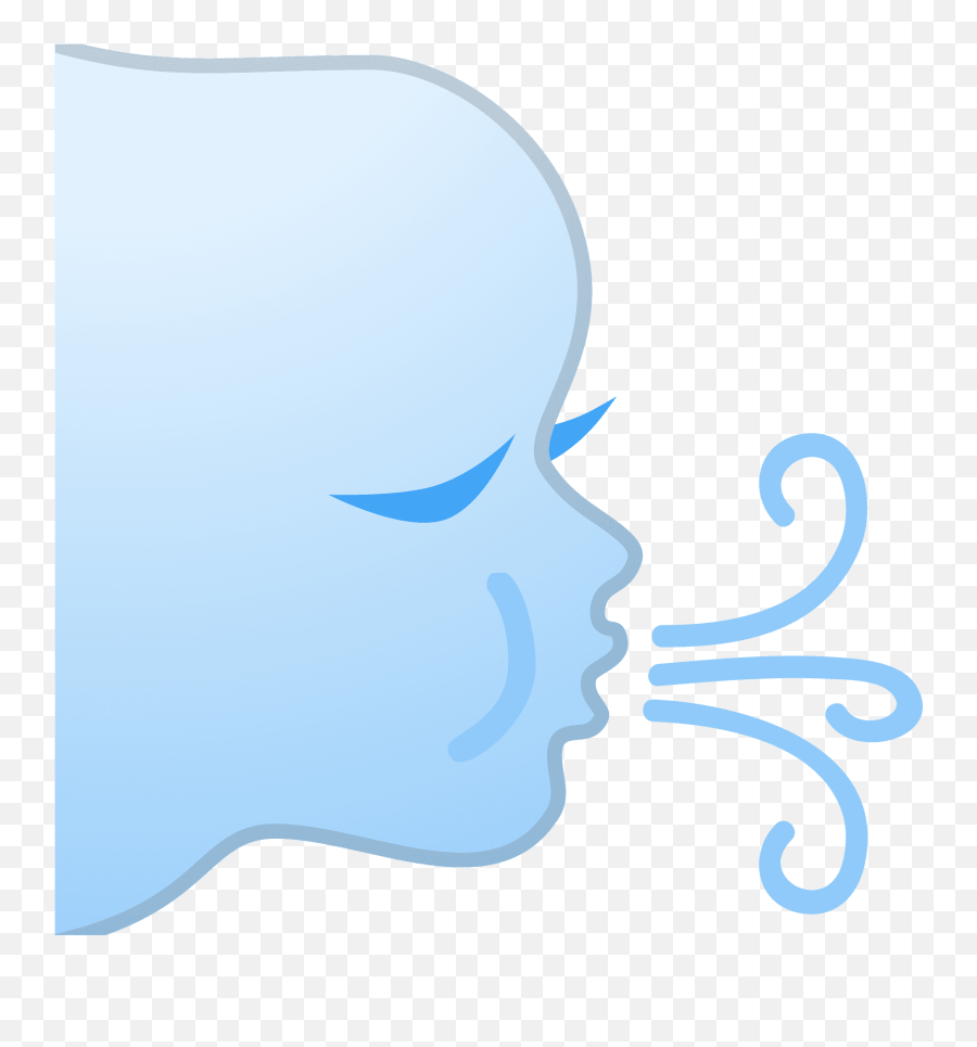 Wind Face Emoji Clipart - Blowing Face Emoji,Cloud Emoticon