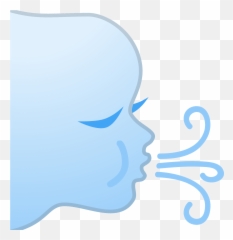 Wind Face Emoji Clipart - Blowing Face Emoji,Cloud Emoticon
