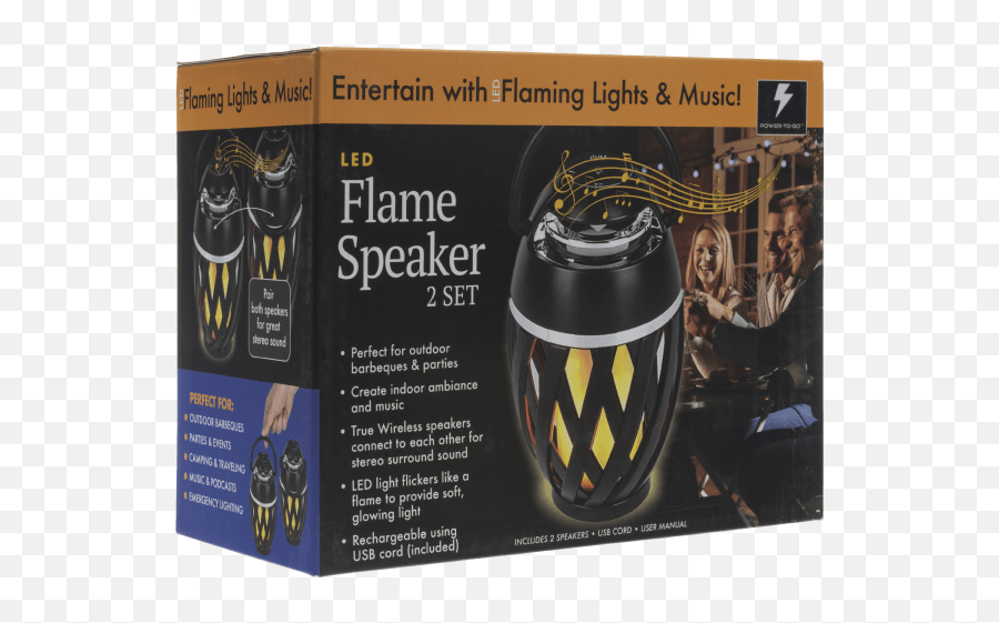 2 - Pack Powertogo True Wireless Stereo Lantern Flame Speakers Small Appliance Emoji,Spark The Fire Emojis
