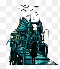 Haunted House Spooky Halloween T - Shirt Emoji,Grey Emoji Days Of Week T Shirt Junior