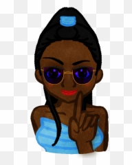 Girl With Sunglass Saying No No No With Index Finger Emoji,Thumbs Up Emoji Brown