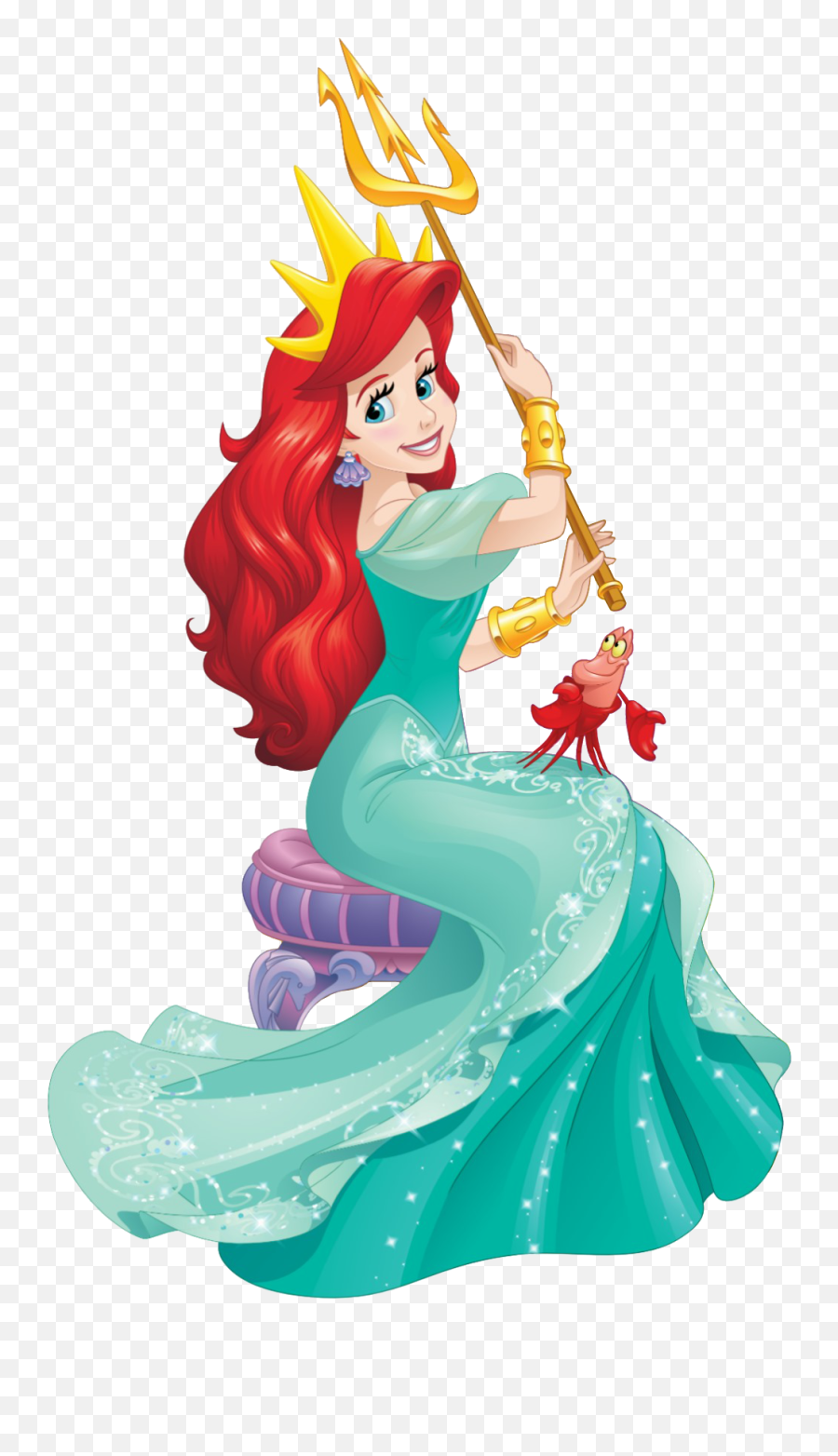 Ariel And The Trident With Sebastian By Her Side Disney - Little Mermaid Disney Princess Ariel Emoji,Triton Emoji