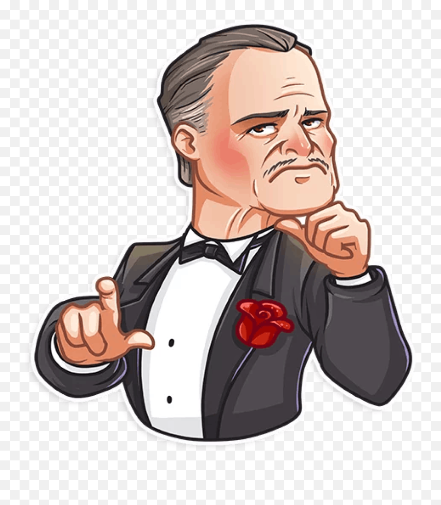 Le Parrain Vito Corleone Cartoon - Stickers Telegram Don Corleone Emoji,The Godfather Emoji