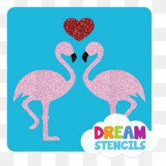 Kissing Flamingos Glitter Tattoo Stencil - Hp58 5pc Pack Tattoo On Pot Leaf Emoji,Flamingo Emoji