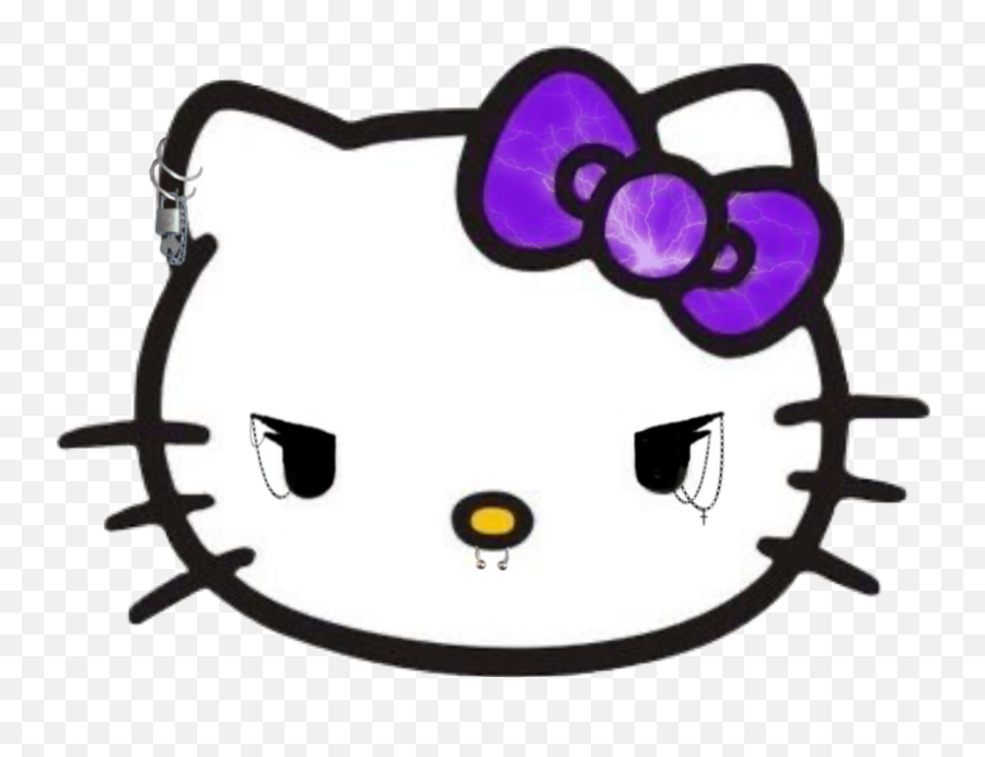 Hellokitty Sanrio Goth Gothic Sticker By Ela Emoji,Emoji With Lock And Key