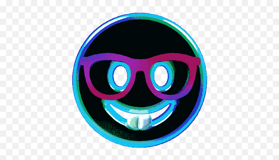 Nerdy Face Nerdy Emoji Sticker - Nerdy Face Nerdy Emoji Nerd Neon Transparent Gif Emoji,Flirt Emoji Faces