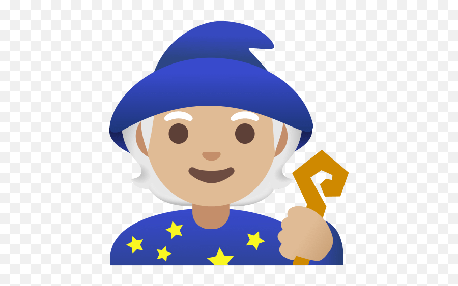 Maga Person With Medium Light Skin Tone - Wizard Hat Emoji,Google Gorilla Emoticon