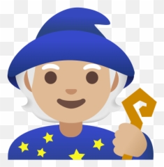 Maga Person With Medium Light Skin Tone - Wizard Hat Emoji,Google Gorilla Emoticon