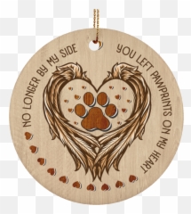 No Longer By My Side You Left Pawprints In My Heart Christmas Circle Ornament - Holiday Decoration Gift Solid Emoji,Brown Pawprints Emoticon