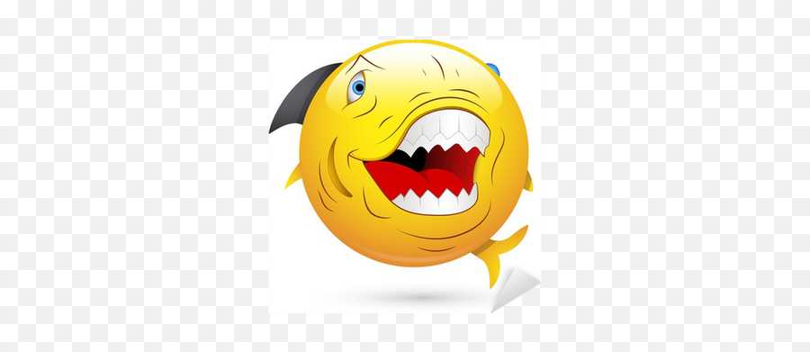 Smiley Vector Illustration - Evil Fish Sticker U2022 Pixers U2022 We Live To Change Happy Emoji,Evil Laugh Emoticon